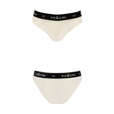 Трусики з широкою резинкою і мереживом Passion PS001 PANTIES ecru, size M