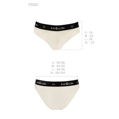 Трусики з широкою резинкою і мереживом Passion PS001 PANTIES ecru, size M