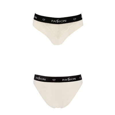 Трусики з широкою резинкою і мереживом Passion PS001 PANTIES ecru, size XL
