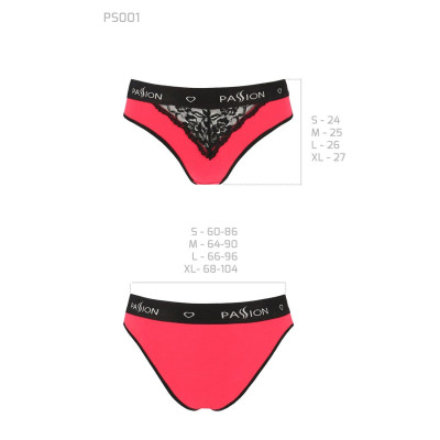 Трусики з широкою резинкою і мереживом Passion PS001 PANTIES red/black, size L