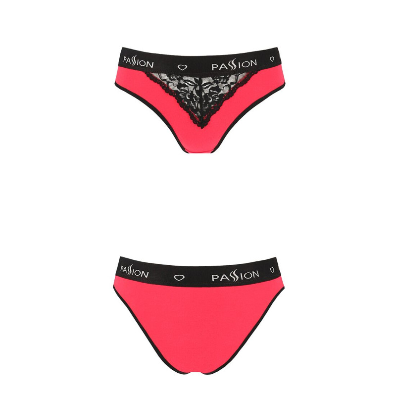 Трусики з широкою резинкою і мереживом Passion PS001 PANTIES red/black, size XL