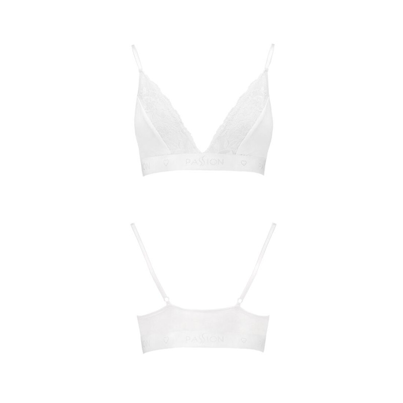 Еластичний топ з мереживом Passion PS001 TOP white, size M