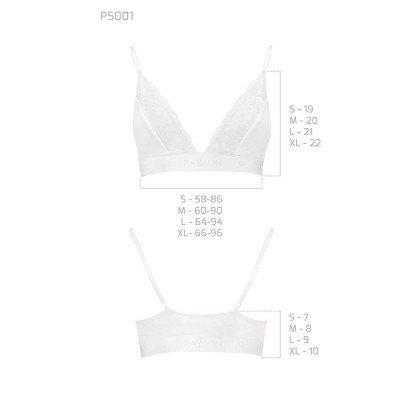 Еластичний топ з мереживом Passion PS001 TOP White, size XL