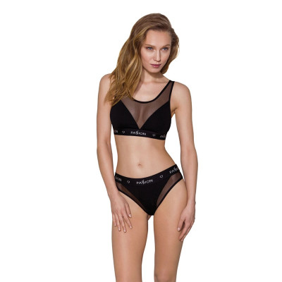 Трусики з прозорою вставкою Passion PS002 PANTIES Black, size XL