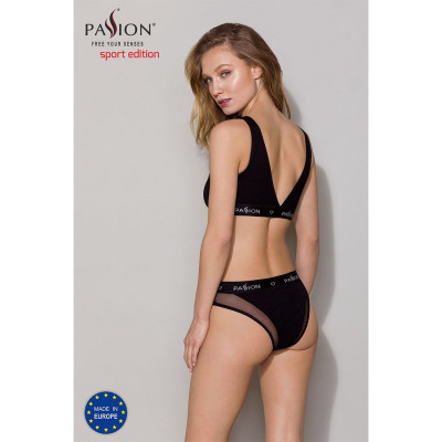 Топ з прозорою вставкою Passion PS002 TOP Black, size XL