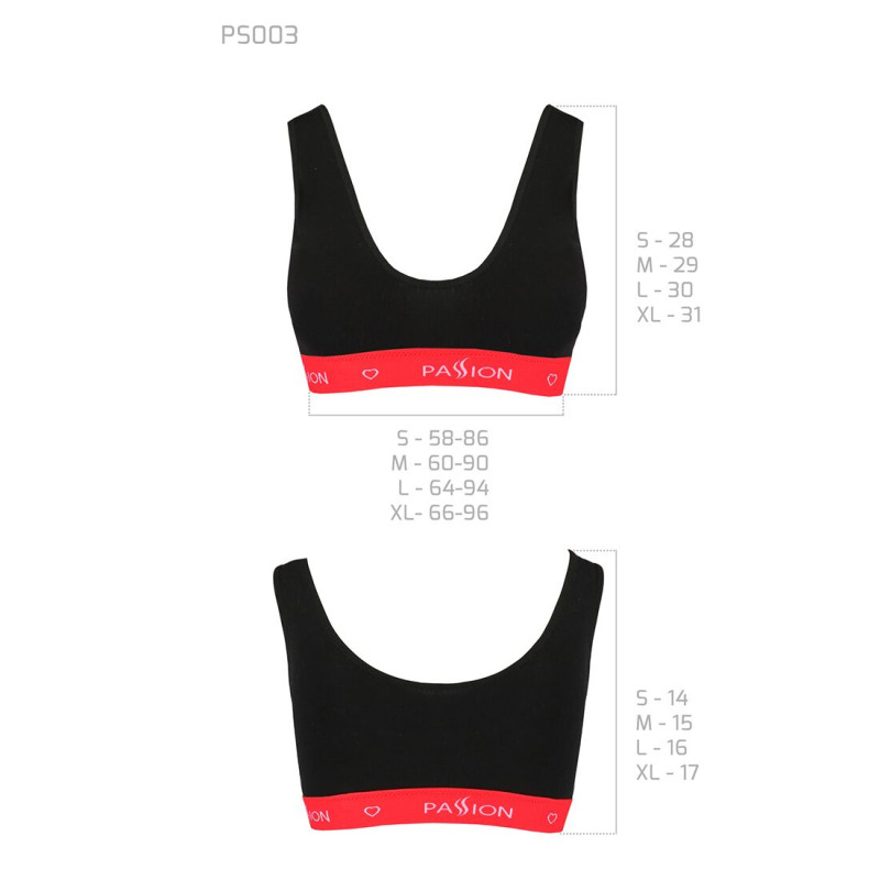 Спортивний топ на широких бретелях Passion PS003 TOP black, size L