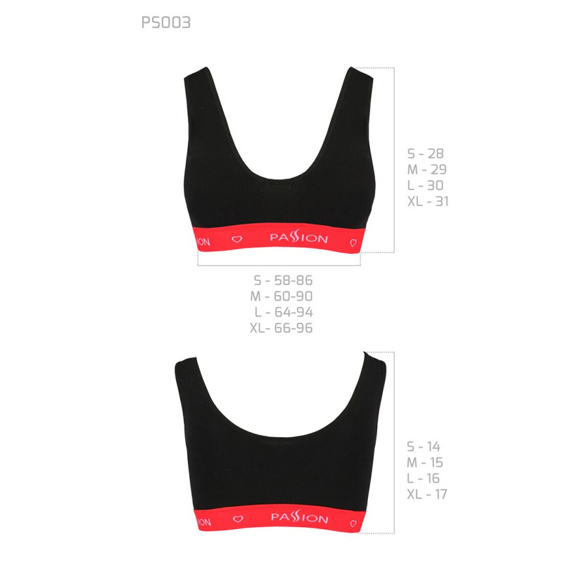 Спортивний топ на широких бретелях Passion PS003 TOP black, size M