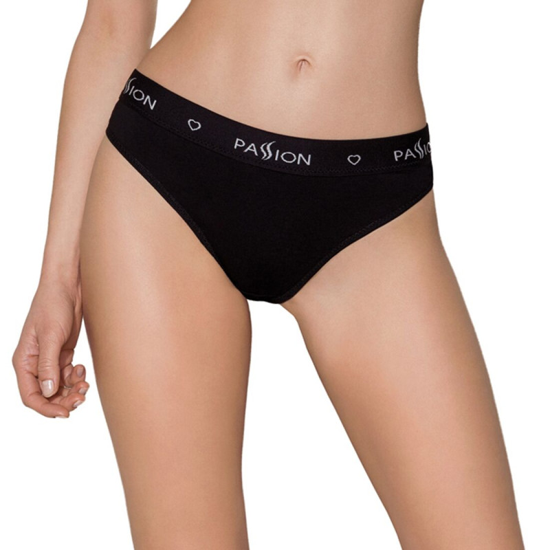 Трусики-сліпи з бавовни з еластаном Passion PS004 PANTIES black, size L