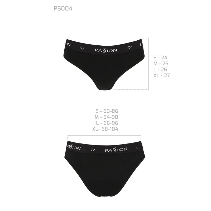 Трусики-сліпи з бавовни з еластаном Passion PS004 PANTIES black, size L