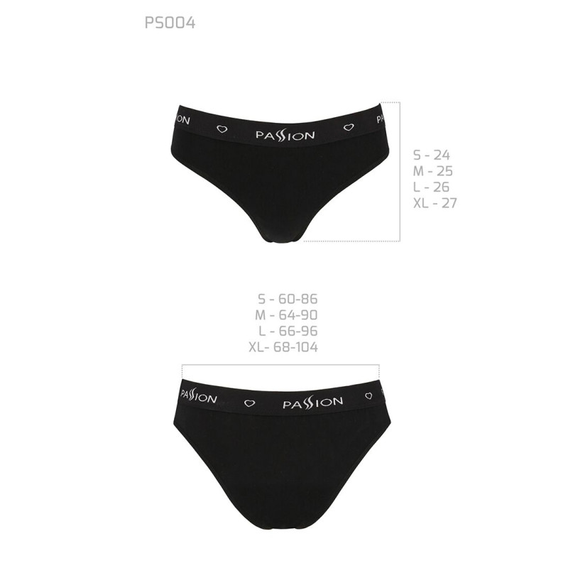 Трусики-сліпи з бавовни з еластаном Passion PS004 PANTIES black, size XL