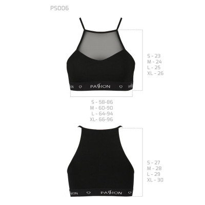 Спортивний топ з прозорою вставкою Passion PS006 TOP black, size XL