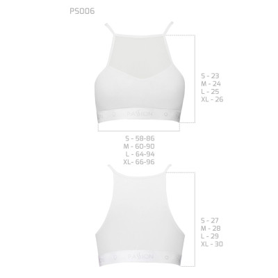 Спортивний топ з прозорою вставкою Passion PS006 TOP White, size M