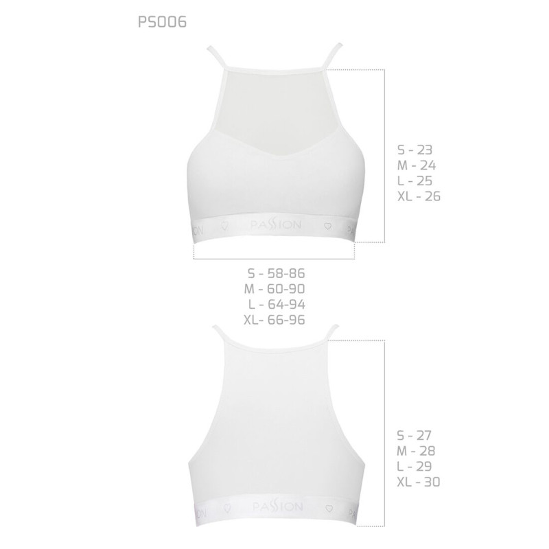 Спортивний топ з прозорою вставкою Passion PS006 TOP white, size M