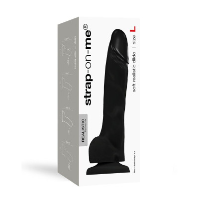 Фалоімітатор Strap-On-Me SOFT REALISTIC DILDO Black - Size L