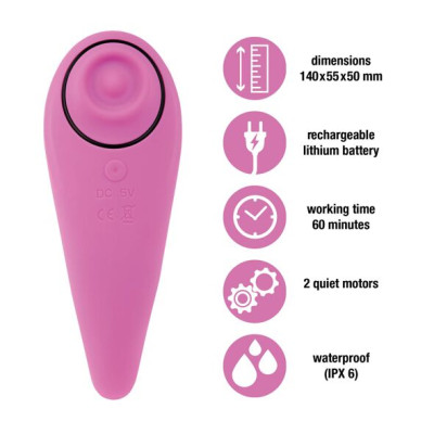 Пульсатор для клітора плюс вібратор FeelzToys - FemmeGasm Tapping and Tickling Vibrator Pink