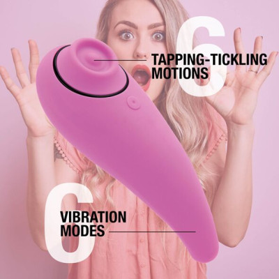 Пульсатор для клітора плюс вібратор FeelzToys - FemmeGasm Tapping and Tickling Vibrator Pink