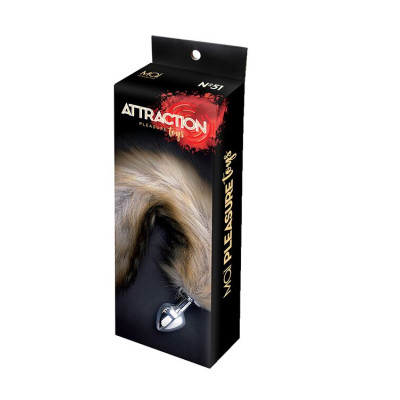 Анальна пробка Лисий Хвіст MAI Attraction Toys №51, розмір пробки 7х3см, загальна довжина 50см