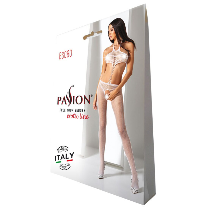 Еротичне бодістокінг Passion BS080 white