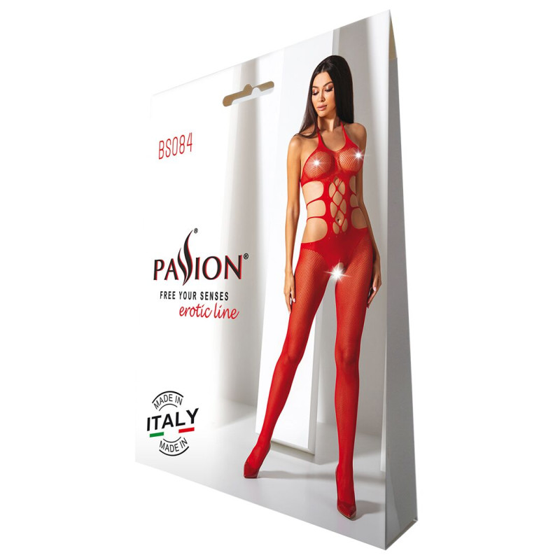 Еротичне бодістокінг Passion BS084 red
