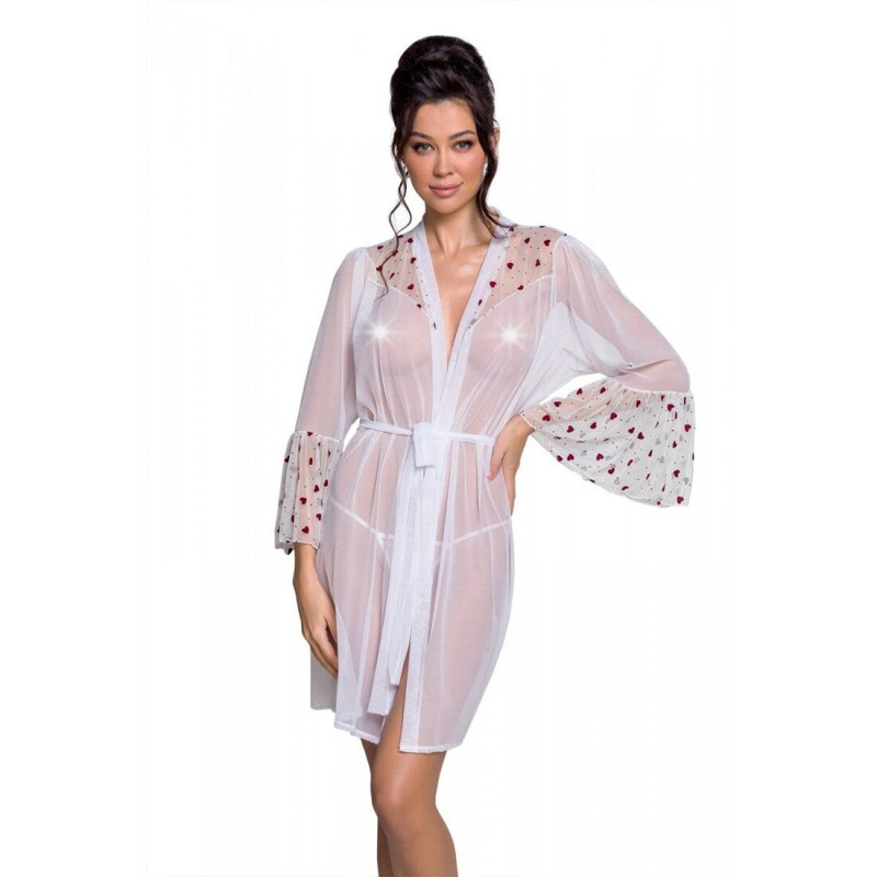 Еротичний пенюар LOVELIA PEIGNOIR white L/XL - Passion