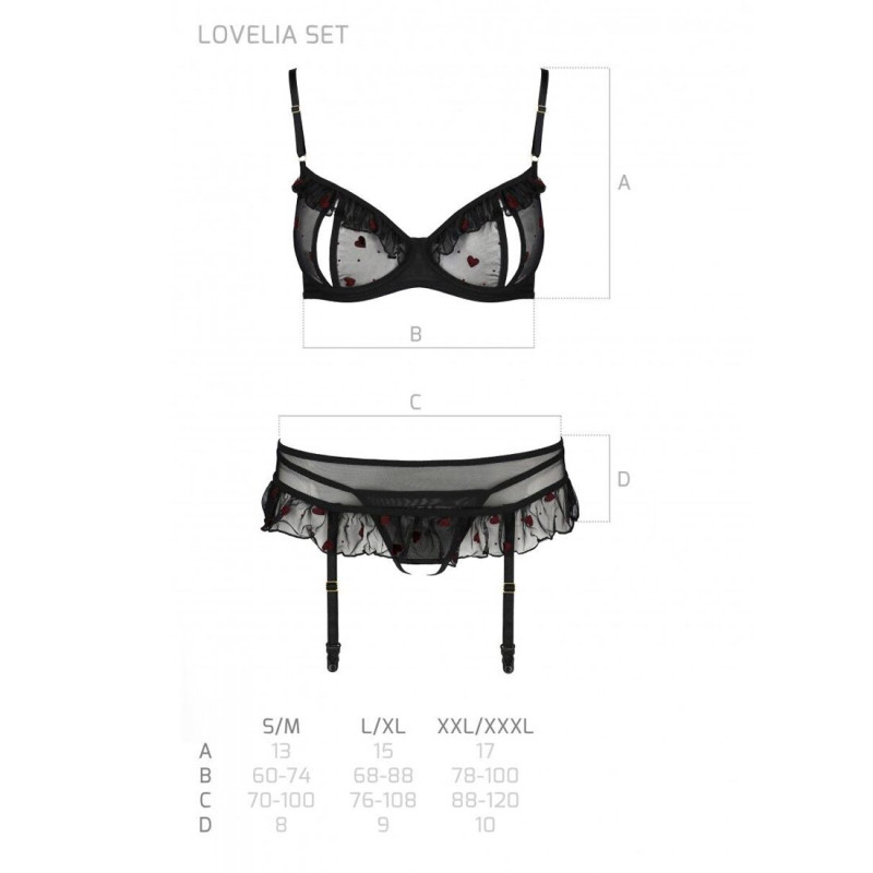 Еротичний комплект LOVELIA SET black L/XL - Passion