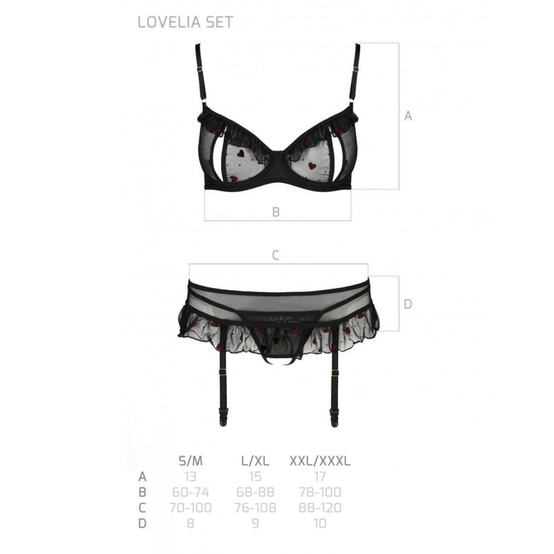 Еротичний комплект LOVELIA SET black XXL/XXXL - Passion