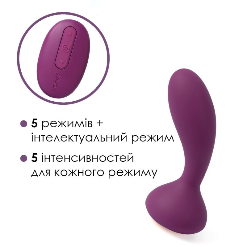 Масажер простати і вібратор точки G з пультом Svakom Julie Violet