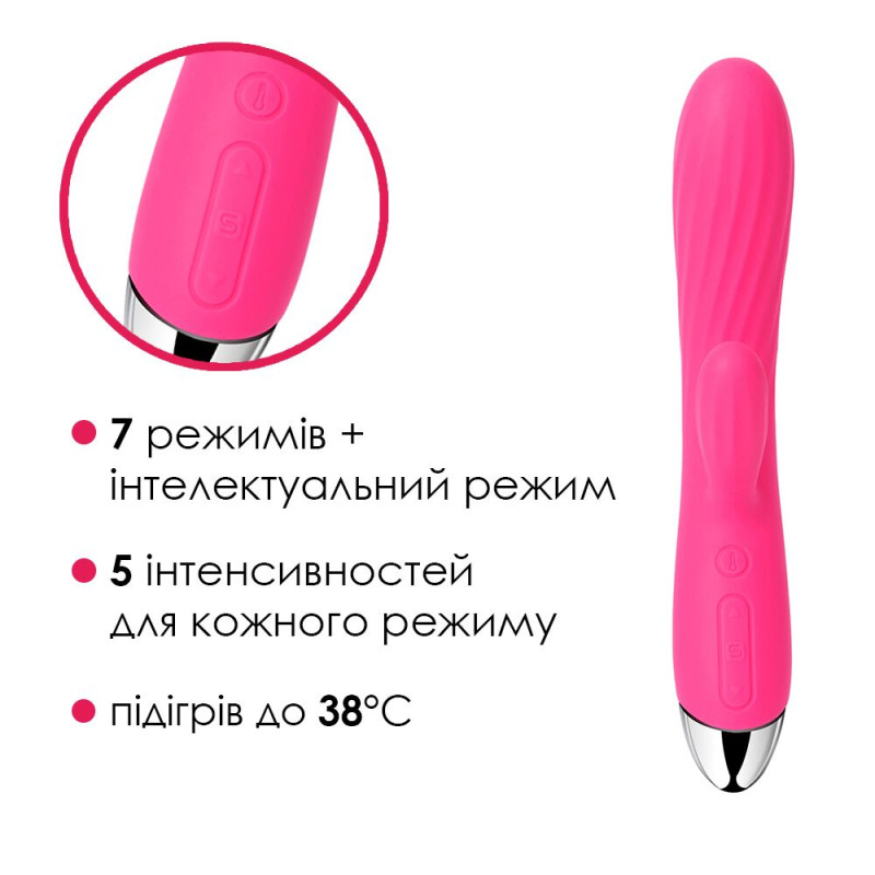 Інтелектуальний вібратор кролик з підігрівом Svakom Angel Plum Red