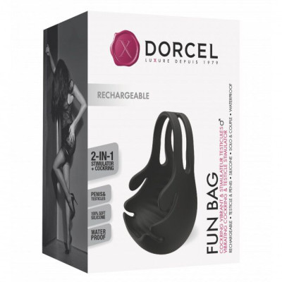 Ерекційне кільце з вібрацією і стимуляцією мошонки Dorcel FUN BAG, перезаряджається