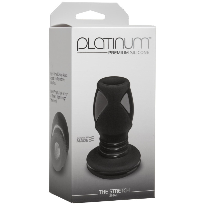 Анальний тунель Doc Johnson Platinum Premium Silicone - The Stretch Small - Black (м'ята упаковка)