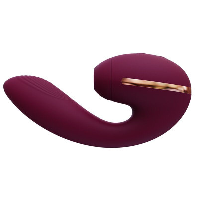 Вакуумний вібратор KISSTOY Tina Mini Violet, вагінально-кліторальный