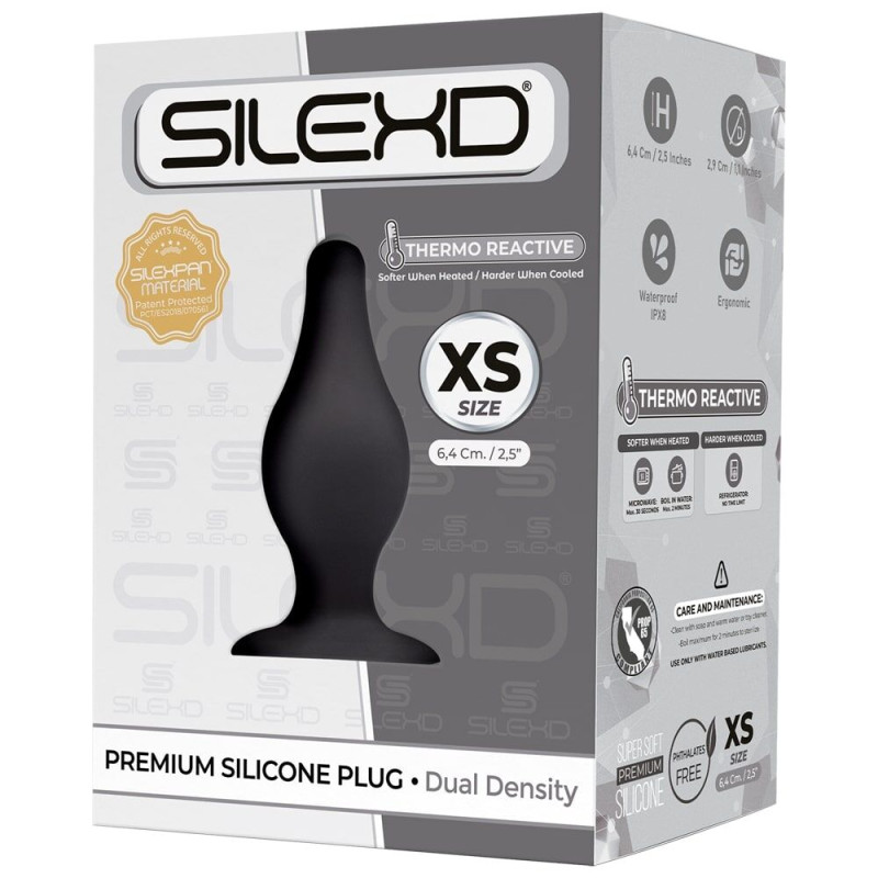 Анальна пробка SilexD (Model 2 size XS) двошаровий, силікон + Silexpan, діаметр 2,9см