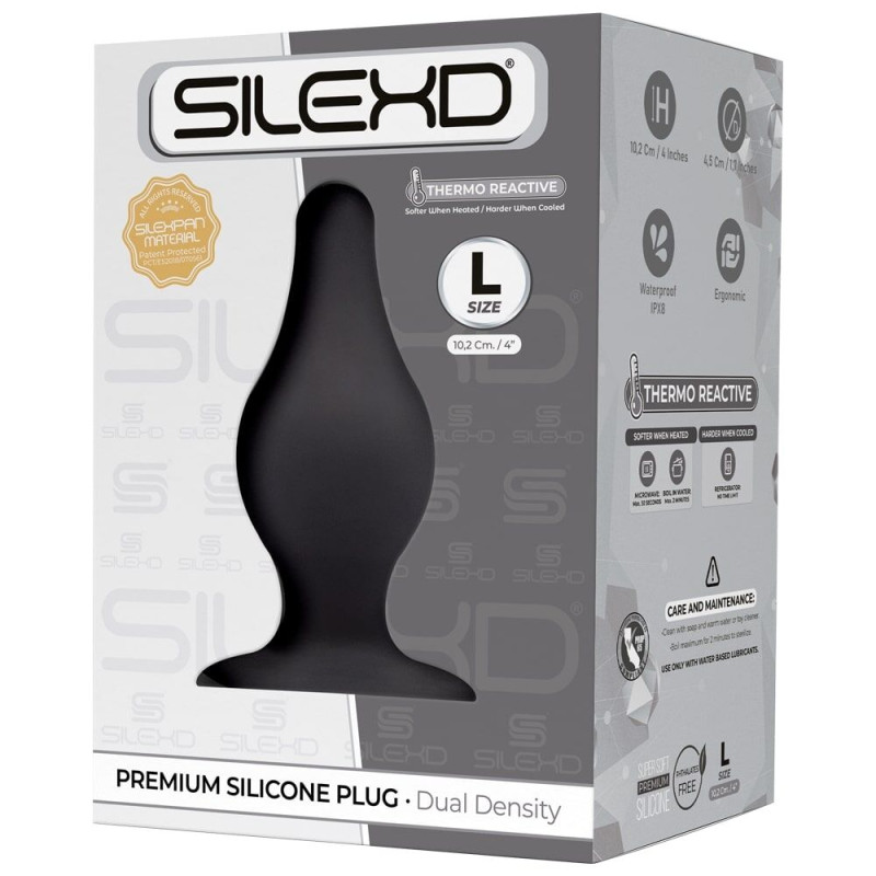 Анальна пробка SilexD (Model 2 size L) двошаровий, силікон + Silexpan, діаметр 4,5 см