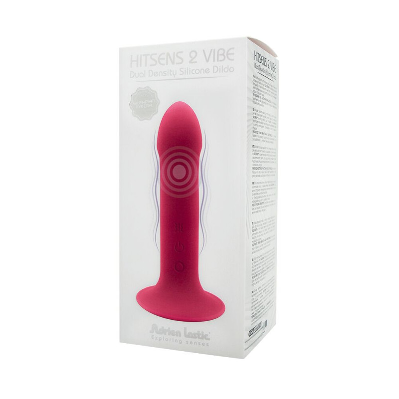 Ділдо з вібрацією Adrien Lastic Hitsens 2 Pink, відмінно для страпона, макс діаметр 4 см, довжина 17,2см