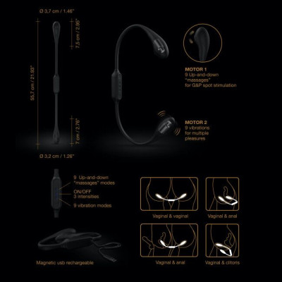 Вібратор на гибкой сцепке зі стимуляцією пальчиком Dorcel DUAL EXPLORER