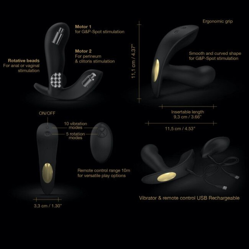 Универсальный вібратор з перлинним Масажем Dorcel TWIST DELIGHT