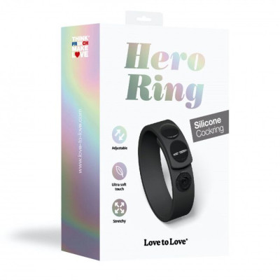 Регулируемое ерекційне кільце на кнопках Love To Love HERO RING - Black ONYX