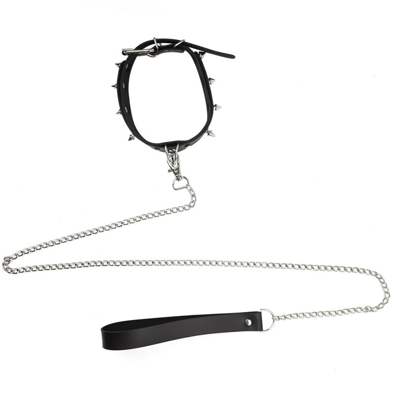 Чокер з шипами та поводком Art of Sex - Collar Spikes and Leash