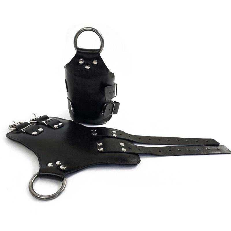 Манжети для підвісу Kinky Hand Cuffs For Suspension з натуральної шкіри, колір чорний