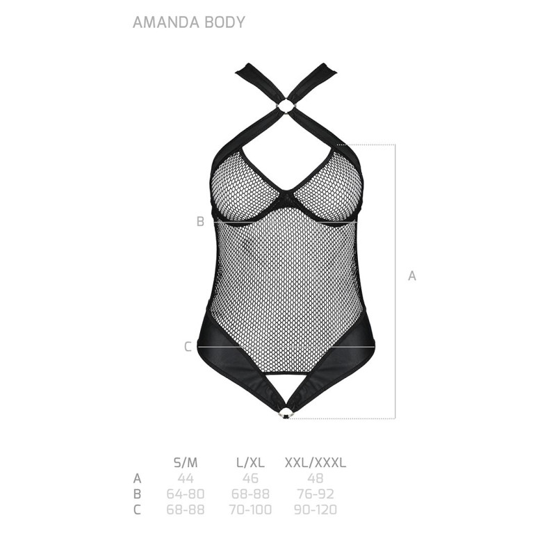 Сітчатий боди з халтером Amanda Body black L/XL - Passion