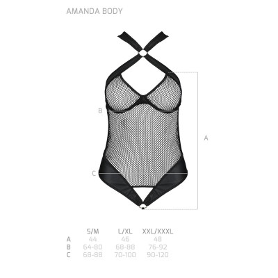 Сітчатий боди з халтером Amanda Body Black XXL/3XL - Passion