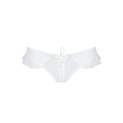 Трусики в горошок, з рюшами та шнурівкою Fatin Thong white L/XL - Passion