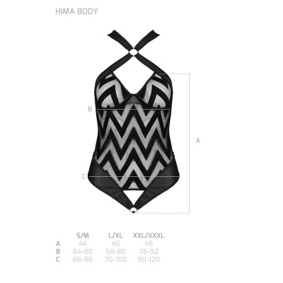 Сітчатий боди з халтером та ритмічним рисунком Hima Body black S/M - Passion