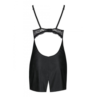Бебі-долл із еко-шкіри та мережива Loona Chemise black L/XL - Passion