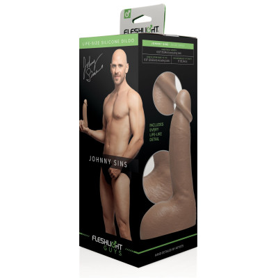 Фалоімітатор Fleshlight Guys: Johnny Sins Dildo, по зліпку пеніса, лисий з Браззерс