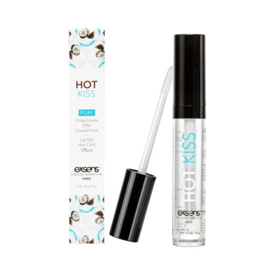 Стимулюючий блиск для губ Exsens Coconut Hot Kiss 7мл, зігріває та охолоджує