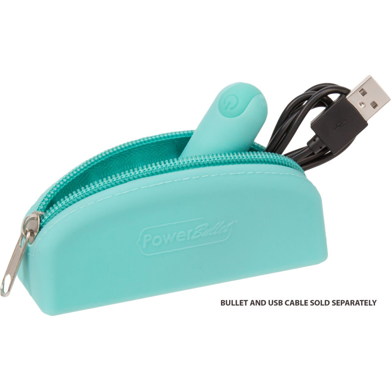 Сумка для зберігання секс-іграшок PowerBullet - Silicone Zippered Bag Teal