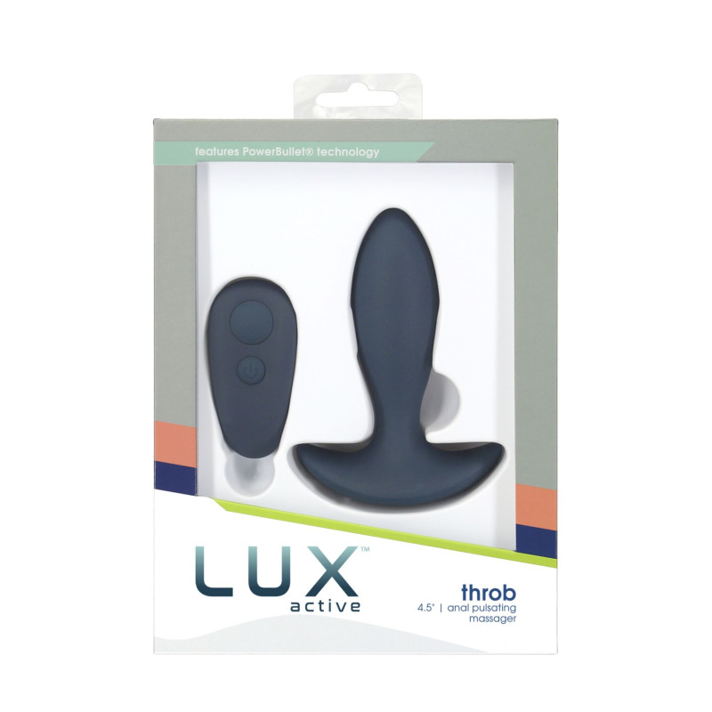 Анальна пробка-пульсатор Lux Active – Throb – Anal Pulsating Massager, пульт ДУ