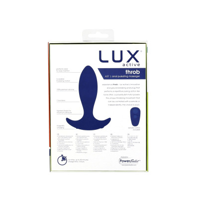 Анальна пробка-пульсатор Lux Active – Throb – Anal Pulsating Massager, пульт ДУ