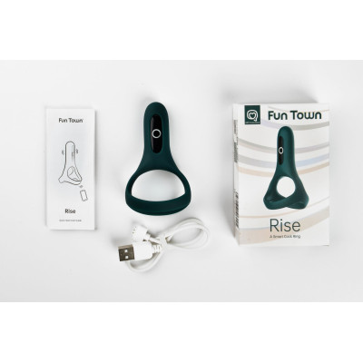 Подвійне ерекційне кільце Magic Motion Fun Town Rise Turquoise, керування зі смартфону